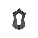 The Tudor Euro Profile Cylinder Escutcheon Black Iron - TC547 - Choice Handles