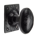 The Tudor Mortice Knob on Rose Mortice Knob Design Black Iron - TC550 - Choice Handles