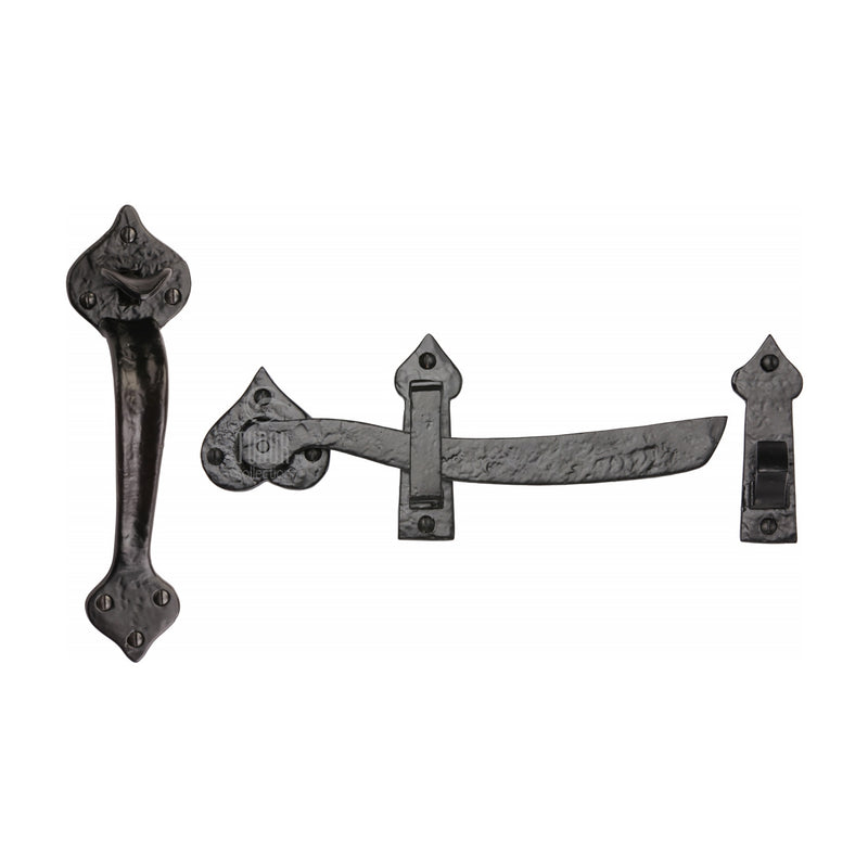 The Tudor Gate Latch Black Iron - TC567