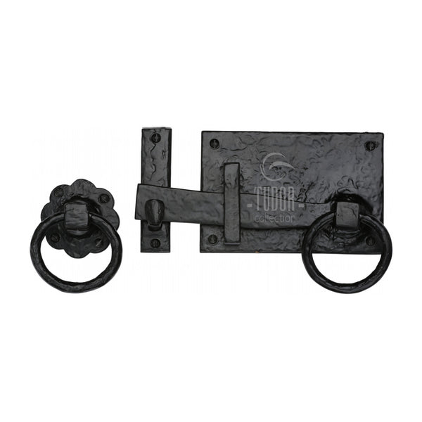The Tudor Gate Latch Black Iron - TC570RH
