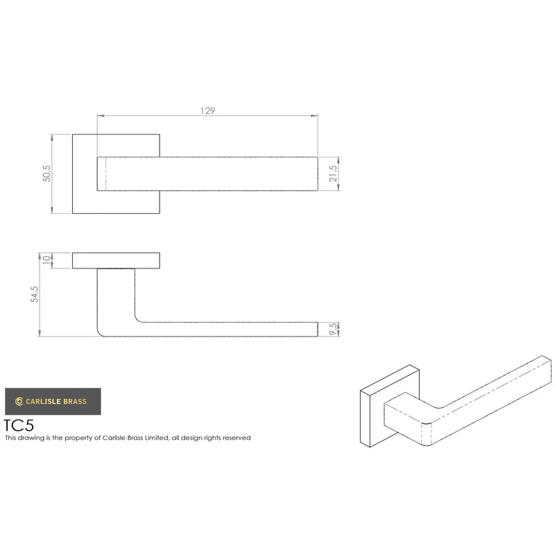 Manital Techna Lever On Square Rose - Anthracite - TC5ANT