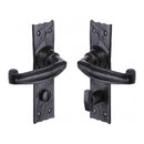 The Tudor Door Handle for Bathroom Wellington Design Black Iron - TC620 - Choice Handles
