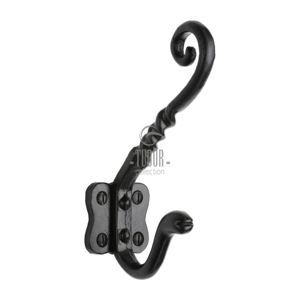 The Tudor Hat & Coat Hook Black Iron - TC670 - Choice Handles