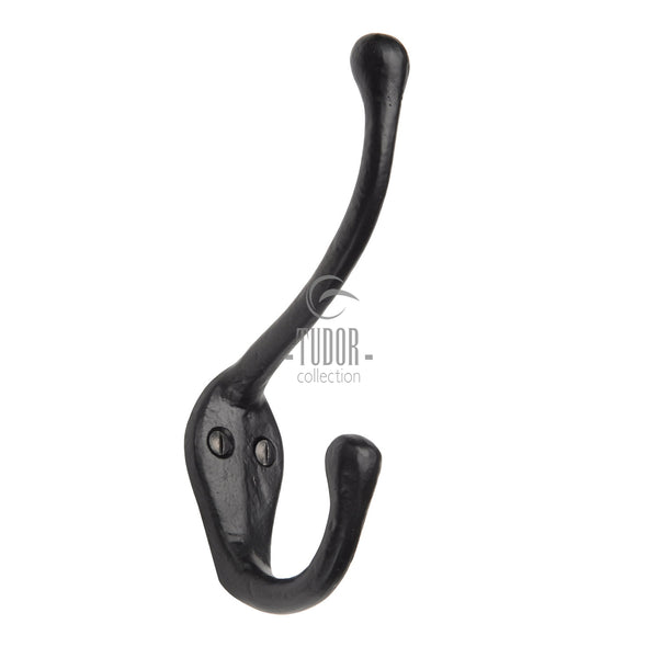 The Tudor Hat & Coat Hook Black Iron - TC696
