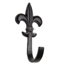 The Tudor Fleur-de-lys Coat Hook Black Iron - TC697 - Choice Handles