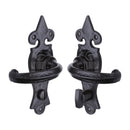 The Tudor Door Handle for Bathroom Wroxeter Design Black Iron - TC820 - Choice Handles