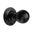 The Tudor Mortice Knob on Rose Mortice Knob Design Black Iron - TC970 - Choice Handles