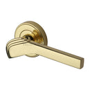 Heritage Brass Door Handle Lever on Rose Tiffany Design Polished Brass Finish - TIF1926-PB - Choice Handles
