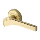 Heritage Brass Door Handle Lever on Rose Tiffany Design Satin Brass Finish - TIF1926-SB - Choice Handles