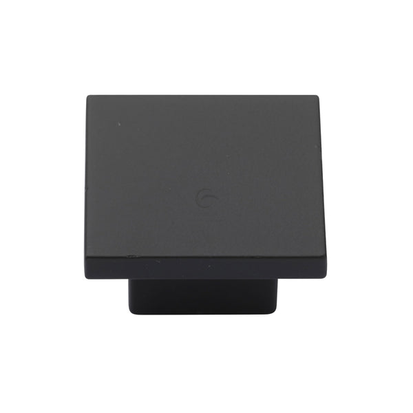 Classic Square Cabinet Knob Matt Black Silk Touch Finish 32mm - TK1254-032-SBK - Choice Handles