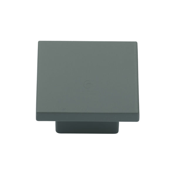 Classic Square Cabinet Knob Green Silk Touch Finish 32mm - TK1254-032-SGR - Choice Handles