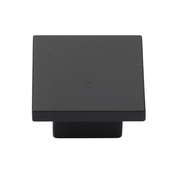 Classic Square Cabinet Knob Matt Black Silk Touch Finish 40mm - TK1254-040-SBK - Choice Handles