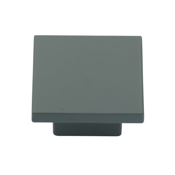 Classic Square Cabinet Knob Green Silk Touch Finish 40mm - TK1254-040-SGR - Choice Handles