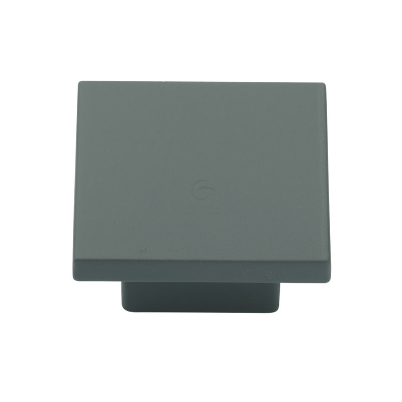Classic Square Cabinet Knob Green Silk Touch Finish 40mm - TK1254-040-SGR - Choice Handles