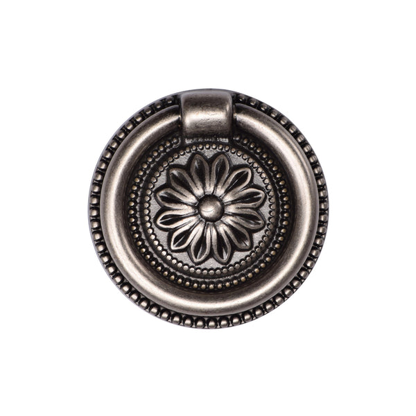 Floral Ring Pull 47mm Distressed Pewter Finish
 - TK2224-047-DPW - Choice Handles