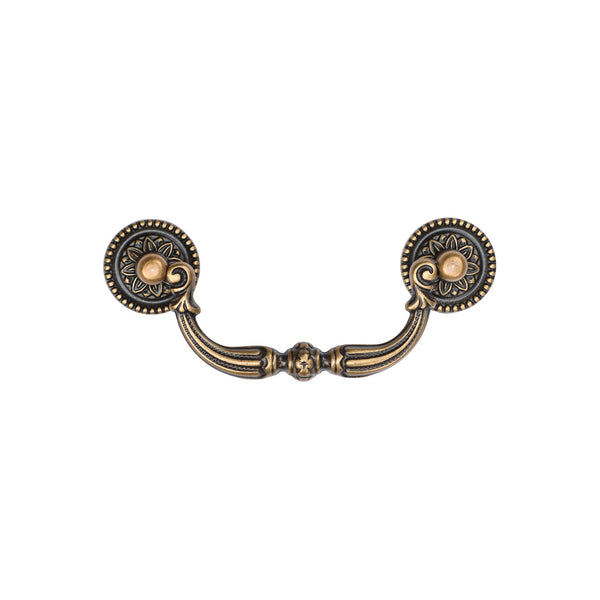 Ornate Swan Drawer Drop Pull Distressed Brass Finish
 - TK3085-096-DBS - Choice Handles