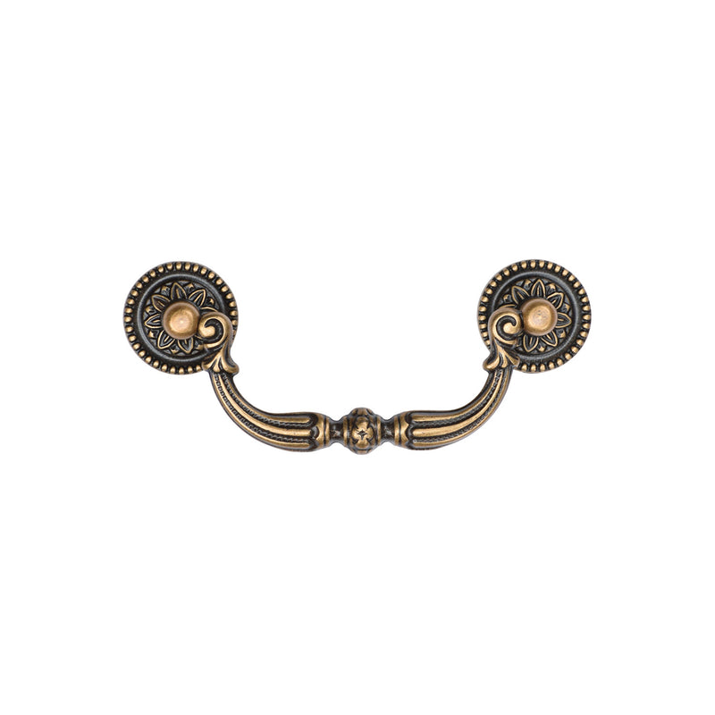 Ornate Swan Drawer Drop Pull Distressed Brass Finish
 - TK3085-096-DBS - Choice Handles
