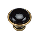 Black Domed Cabinet Knob 35mm Distressed Brass Finish
 - TK4316-035-DBS - Choice Handles