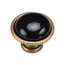 Black Domed Cabinet Knob 40mm Distressed Brass Finish
 - TK4316-040-DBS - Choice Handles