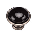 Black Domed Cabinet Knob 40mm Distressed Pewter Finish
 - TK4316-040-DPW - Choice Handles