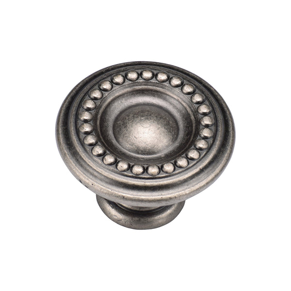 Beaded Round Knob 035mm Distressed Pewter on Zinc finish
 - TK4404-035-DPW - Choice Handles