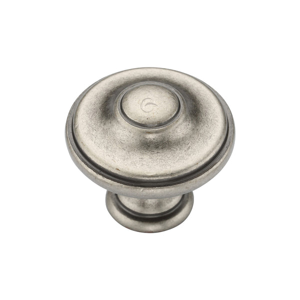 Round Domed Cabinet Knob 30mm Distressed Pewter Finish
 - TK4408-030-DPW - Choice Handles