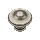 Round Domed Cabinet Knob 35mm Distressed Pewter Finish
 - TK4408-035-DPW - Choice Handles