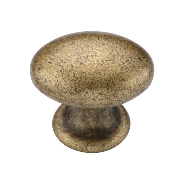 Classic Oval Knob 040mm Distressed Brass on Zinc finish
 - TK4462-040-DBS - Choice Handles