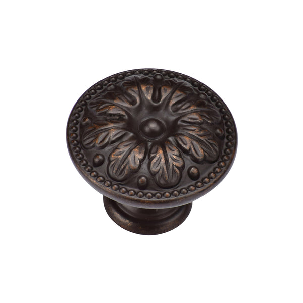 Floral Round Knob 30mm Matt Bronze Finish
 - TK4479-030-LBN - Choice Handles