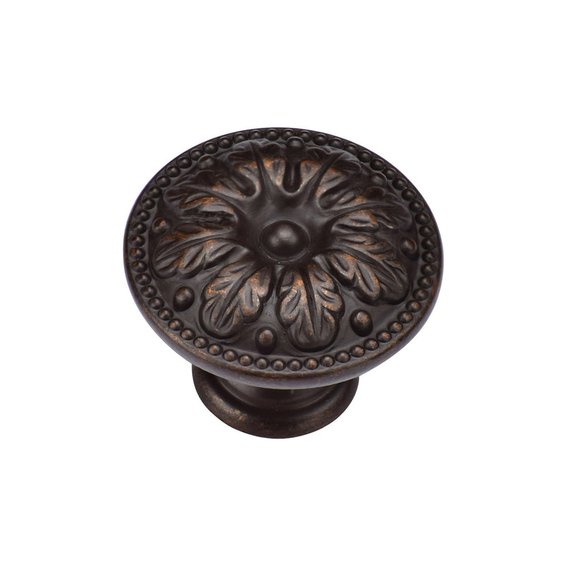 Floral Round Knob 30mm Matt Bronze Finish
 - TK4479-030-LBN - Choice Handles