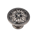 Floral Round Knob 35mm Distressed Pewter Finish
 - TK4479-035-DPW - Choice Handles