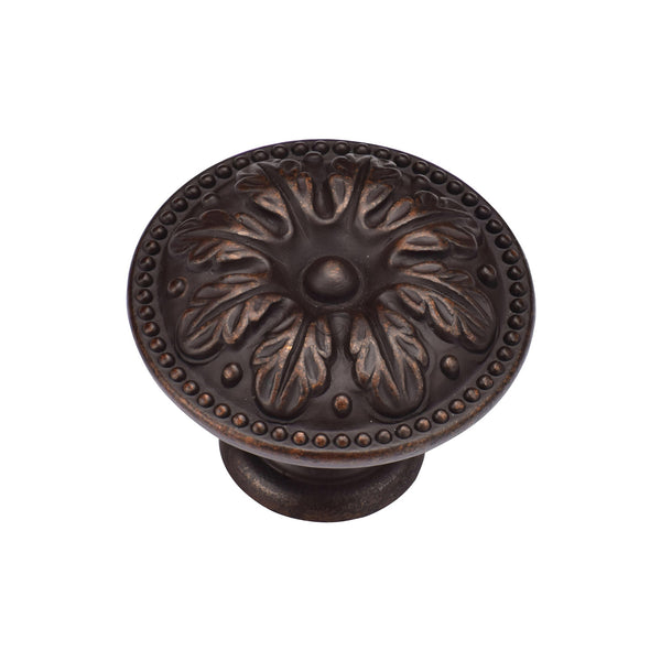 Floral Round Knob 35mm Matt Bronze Finish
 - TK4479-035-LBN - Choice Handles