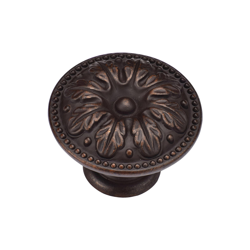 Floral Round Knob 35mm Matt Bronze Finish
 - TK4479-035-LBN - Choice Handles