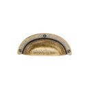 Drawer Cup Pull with Faux Screws Distressed Brass Finish
 - TK5120-064-DBS - Choice Handles