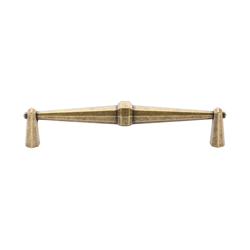 Octagonal Cabinet Pull 160mm CTC Distressed Brass Finish
 - TK5231-160-DBS - Choice Handles
