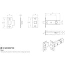 Carlisle Brass - 76mm Tubular Latch - 8mm Follower - Nickel Plated - Nickel Plate - TL4 - Choice Handles