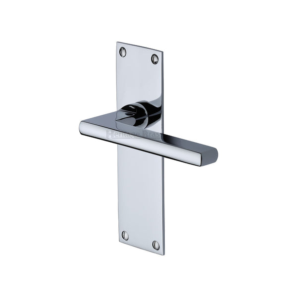 Heritage Brass Door Handle Lever Latch Trident Design Polished Chrome Finish - TRI1310-PC - Choice Handles