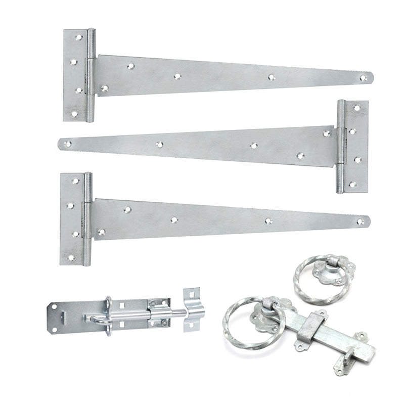 Spira Brass - 12" 300mm Twist Ring Gate Ironmongery Kit  - Zinc - 9116 - Choice Handles