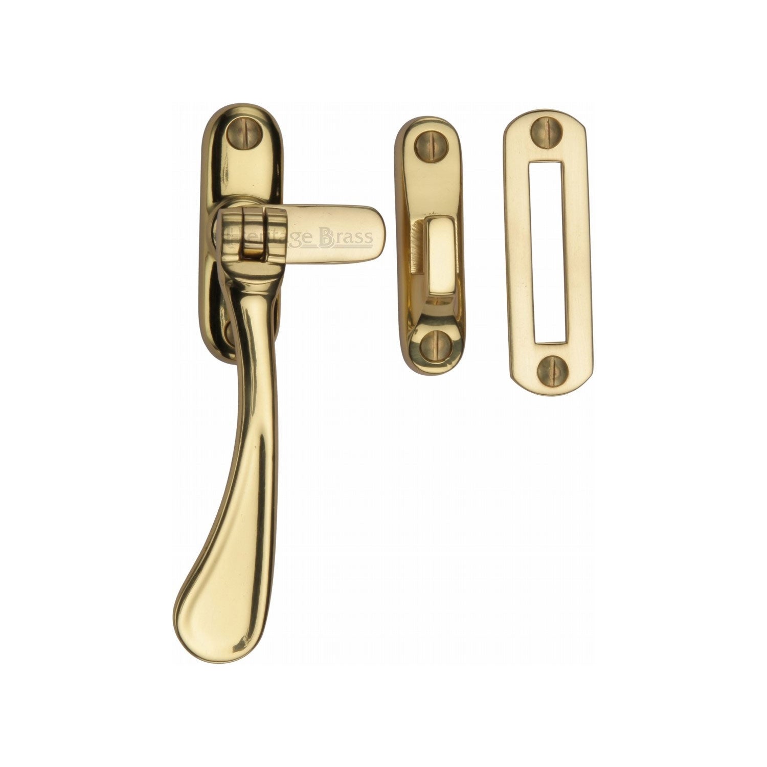 Heritage Brass Casement Window Fastener Spoon Pattern Polished Brass f