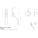 Carlisle Brass - Casement Fastener - Satin Chrome - V1005SC - Choice Handles