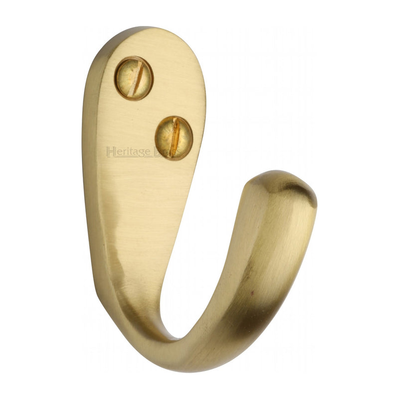 Heritage Brass Single Robe Hook Satin Brass finish - V1040-SB - Choice Handles