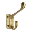 Heritage Brass Hat & Coat Hook Satin Brass finish - V1056-SB - Choice Handles