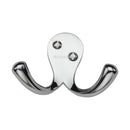 Heritage Brass Double Coat Hook Polished Chrome finish - V1060-PC - Choice Handles