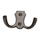 Heritage Brass Double Coat Hook Matt Bronze finish - V1062-MB - Choice Handles