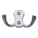 Heritage Brass Double Coat Hook Satin Chrome finish - V1062-SC - Choice Handles
