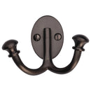 Heritage Brass Ball Double Robe Hook Matt Bronze finish - V1063-MB