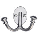 Heritage Brass Ball Double Robe Hook Satin Chrome finish - V1063-SC