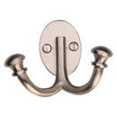 Heritage Brass Ball Double Robe Hook Satin Nickel finish - V1063-SN