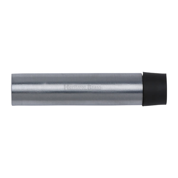 Heritage Brass Cylindrical Door Stop Without Rose 76mm Satin Chrome Finish - V1081 76-SC