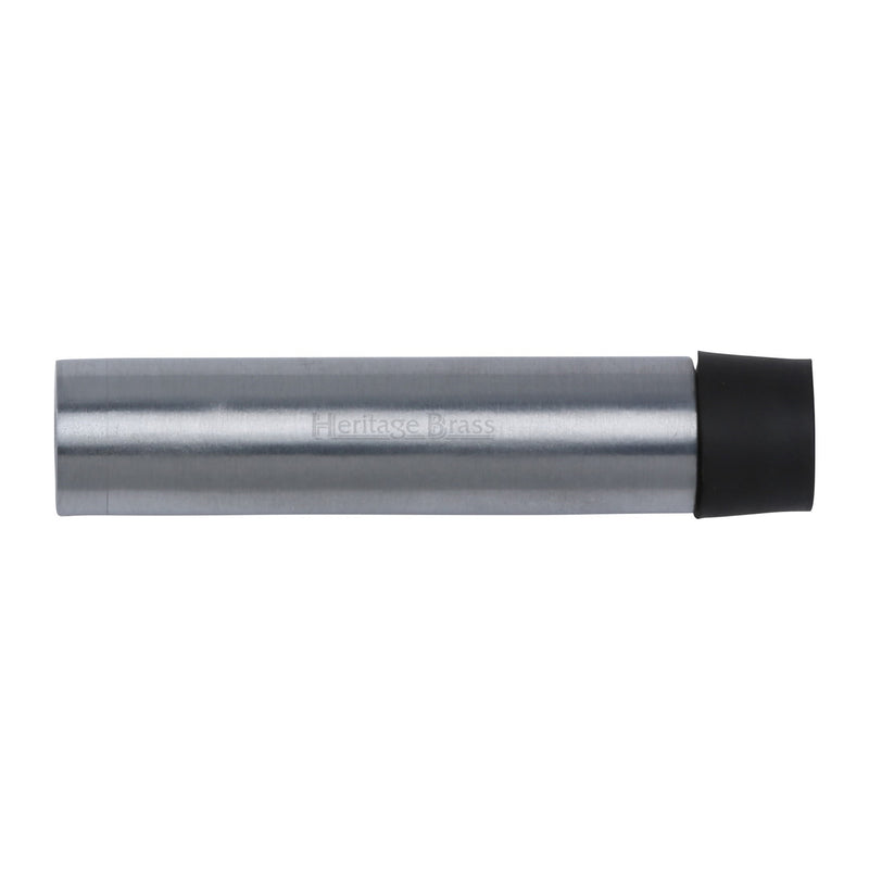 Heritage Brass Cylindrical Door Stop Without Rose 76mm Satin Chrome Finish - V1081 76-SC